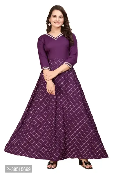 Stylish Women Crepe Embroidery Anarkali Gown-thumb0