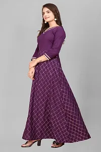 Trendy Crepe Embroidered Anarkali Gowns For Women-thumb1