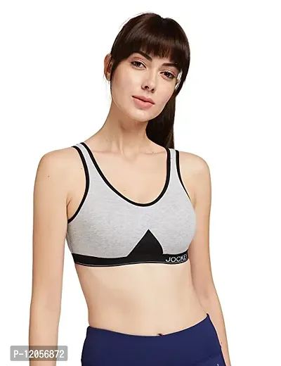 Stylish Fancy Cotton Lycra Solid Non-Padded Sports Bra For Women Pack Of 1-thumb0