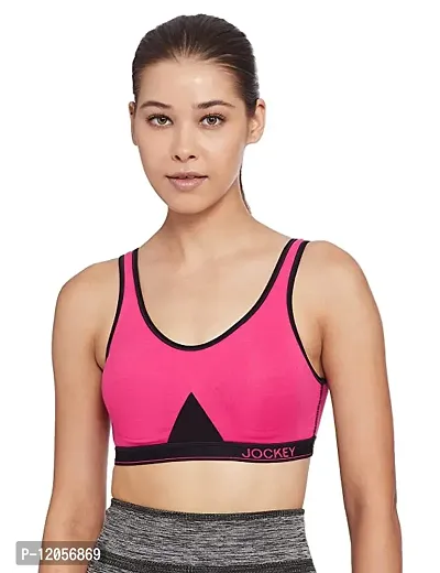 Stylish Fancy Cotton Lycra Solid Non-Padded Sports Bra For Women Pack Of 1-thumb0