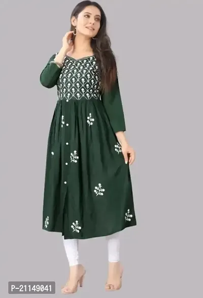 Rayon Embroidery Anarkali Kurti