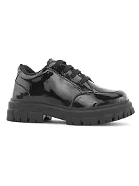 Comfotrable Black Synthetic kids Laceup School shoe For Boys and Girls-thumb1