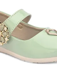 Comfortable Green Synthetic Velcro Bellies for Girls-thumb2