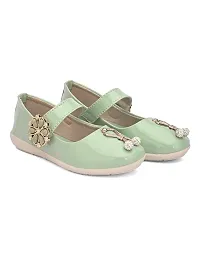 Comfortable Green Synthetic Velcro Bellies for Girls-thumb3