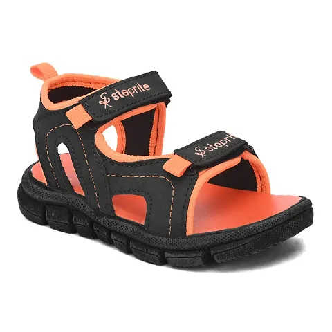 steprite Unisex Velcro Sandal for Kids. (BLACK, numeric_10)