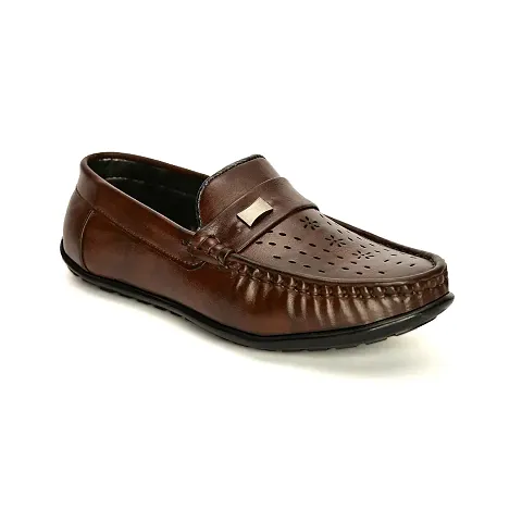 Steprite Boys Kids Mocassion {90048-BROWN-11}