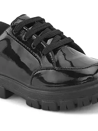 Comfotrable Black Synthetic kids Laceup School shoe For Boys and Girls-thumb2