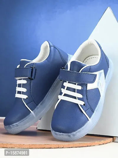 Comfotrable Navy Synthetic kids Velcro Sneakers For Boys and Girls