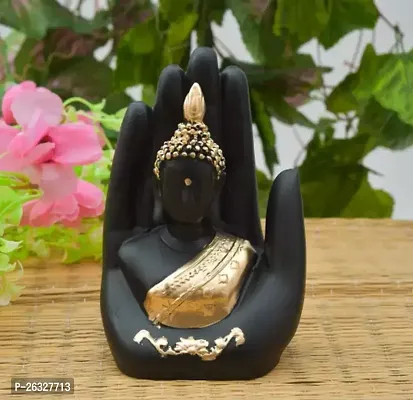 Decorative Handcrafted Polyresin Palm Buddha Hand Statue Showpiece Figurine Idol for Home-thumb0