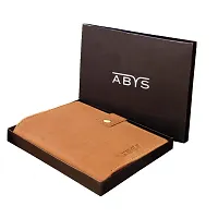 ABYS Genuine Leather Tan Men Wallet||Passport Cover||Purse||Passport Wallet||Card Holder||Passport Holder for 2 Passports-thumb2