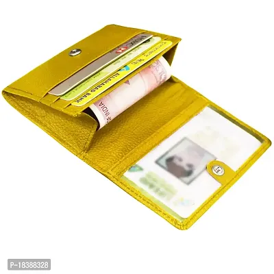 ABYS Genuine Leather Yellow Card Holder||ATM Card Case for Men  Women (8548YL-A)-thumb2
