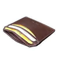 ABYS Genuine Leather Coffee Brown Money Clip||Card Case||Pocket Wallet for Men  Women-thumb2