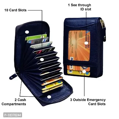 ABYS Genuine Leather Blue Card Wallet||Card Case||ID Case for Men  Women-thumb4