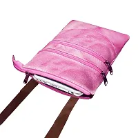 ABYS Genuine Leather White  Pink Shoulder Bag||Passport Holder||Sling Bag||Neck Pouch for Men  Women-thumb4