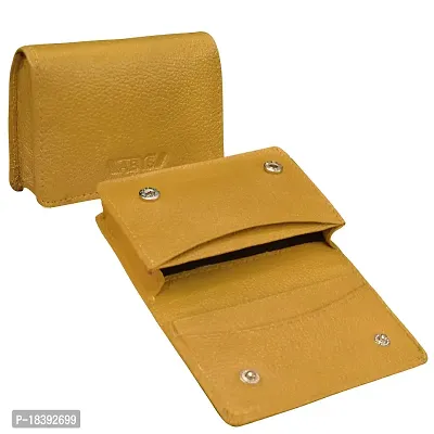 ABYS Genuine Leather Yellow Card Holder/Coin Purse/Wallet for Men  Women