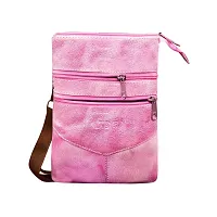 ABYS Genuine Leather White -Pink Sling  Crossbody Bag For Men And Women (1049WP-SA)-thumb4