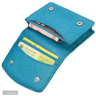 ABYS Genuine Leather Unisex Sky Blue Card Case (8545SKBL-A)-thumb2