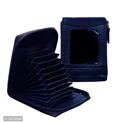 ABYS Genuine Leather Blue Card Wallet||Card Case||ID Case for Men  Women