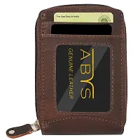 ABYS Genuine Leather Dark Brown Card Wallet||Card Case||ID Case for Men  Women-thumb2