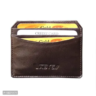 ABYS Genuine Leather Coffee Brown Money Clip||Card Case||Pocket Wallet for Men  Women-thumb4