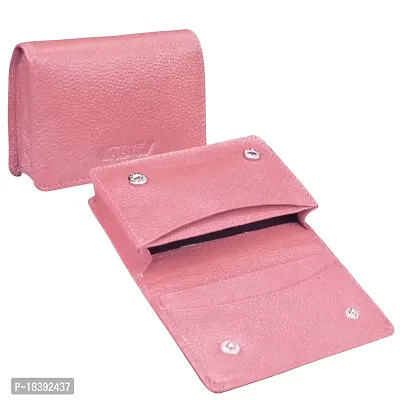 ABYS Genuine Leather Pink Card Holder/Coin Purse/Wallet for Men  Women