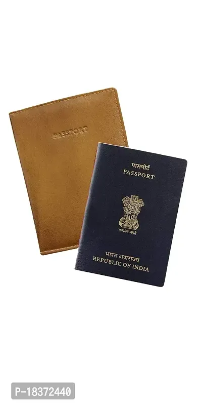 ABYS Genuine Leather Tan Passport Wallet||Passport Cover for Men  Women