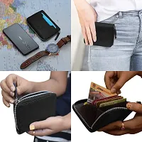 ABYS Genuine Leather Black RFID Protected 9 Card Slots Card Holder Wallet for Men  Women-thumb3