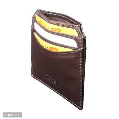 ABYS Genuine Leather Coffee Brown Money Clip||Card Case||Pocket Wallet for Men  Women-thumb2