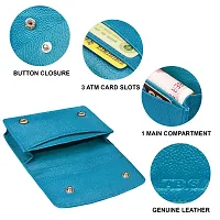 ABYS Genuine Leather Unisex Sky Blue Card Case (8545SKBL-A)-thumb3