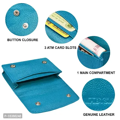 ABYS Genuine Leather Unisex Sky Blue Card Case (8545SKBL-A)-thumb4