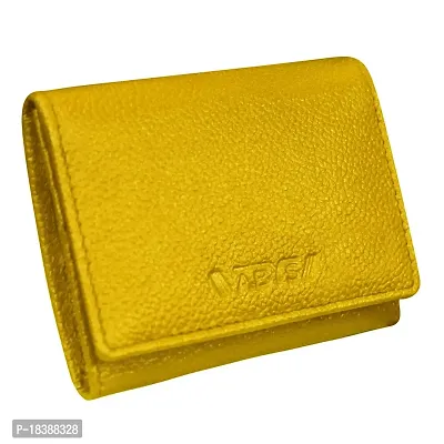 ABYS Genuine Leather Yellow Card Holder||ATM Card Case for Men  Women (8548YL-A)-thumb0