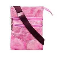 ABYS Genuine Leather White  Pink Shoulder Bag||Passport Holder||Sling Bag||Neck Pouch for Men  Women-thumb3
