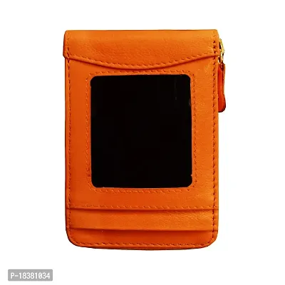 ABYS Genuine Leather Orange Card Wallet||Card Case||ID Case for Men  Women-thumb0
