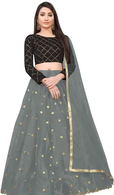 Embroidered Semi Stitched Lehenga Choli And Dupatta Set (Diya)