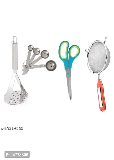 Big Masher- Steel Measuring- Soup- Big Scissor_Stainless Steel_Pressers And Mashers Pack Of 4