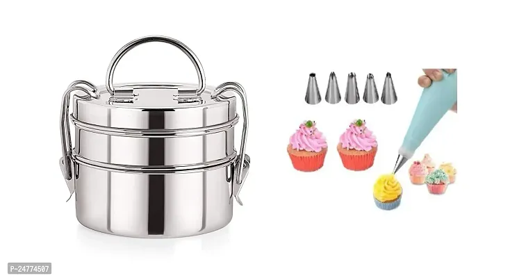 Ss Lunch Box - 6 Pcs Nozzle_Stainless Steel_Baking Tools And Accessories Pack Of 2