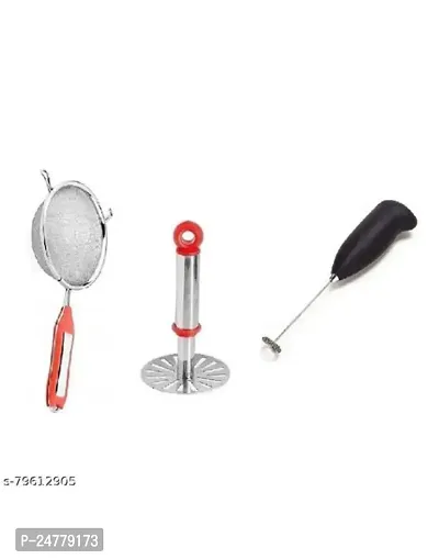 Soup- Small Masher- Coffee Beater_Stainless Steel_Pressers And Mashers Pack Of 3