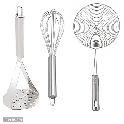 Ss Masher-Whisk-Deep Frystainless Steel_Pressers And Mashers Pack Of 3-thumb0