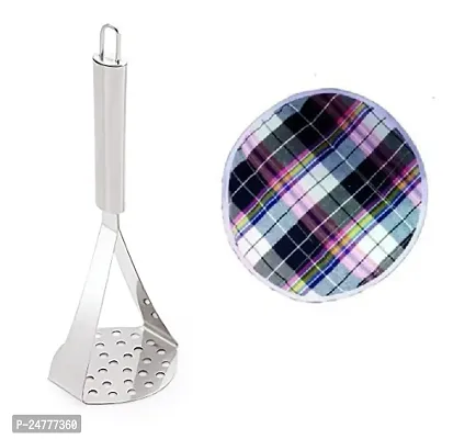 Big Masher - Roti Cover_Stainless Steel_Pressers And Mashers Pack Of 2-thumb0