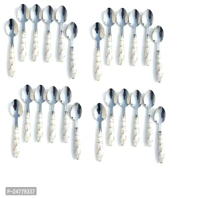 24 Pcs New Handle Spoon _Stainless Steel_Cooking Spoons Pack Of 24-thumb0