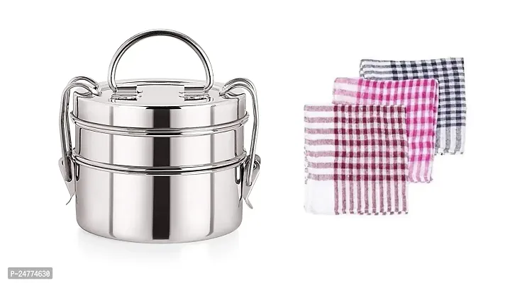 Ss Lunch Box - 6 Pcs Kitchen Cloth_Stainless Steel_Baking Tools And Accessories Pack Of 2