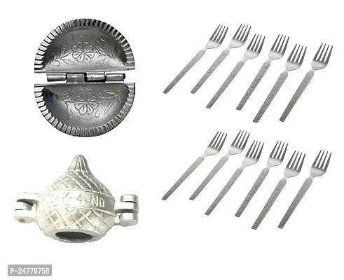 Gujiya-Modak-Ss Fork_Aluminium_Baking Tools And Accessories Pack Of 3-thumb0