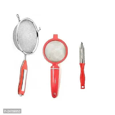 4 No Soup-Plastic Tea-Peeler_Stainless Steel_Strainers And Sieves Pack Of 3-thumb0