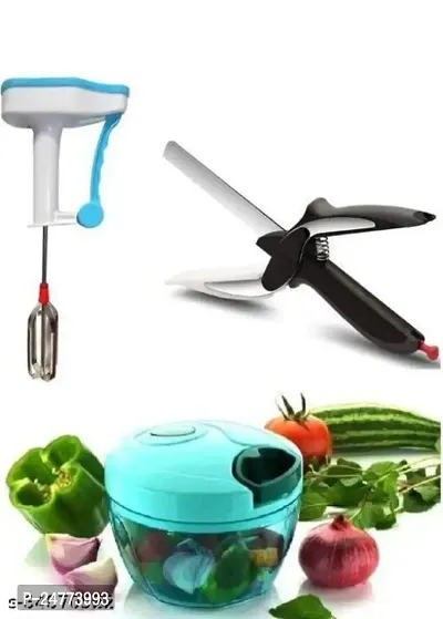 Claver Cutter- Hand Blender- Dori Chopper_Stainless Steel_Baking Tools And Accessories Pack Of 3