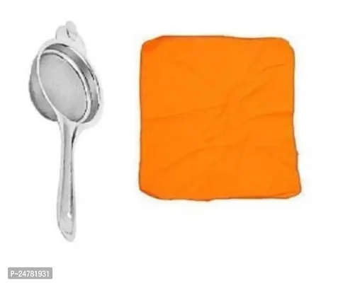 Ss Tea - Orange Cloth_Stainless Steel_Strainers And Sieves Pack Of 2