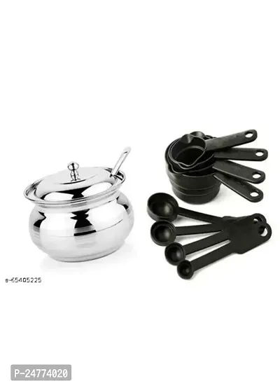 Black Measuring - Ghee Pot_Stainless Steel_Baking Tools And Accessories Pack Of 2-thumb0