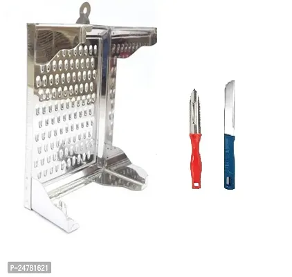 Amrapali Grater - Knife - Peeler_Stainless Steel_Kitchen Knives Pack Of 3-thumb0