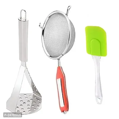 Ss Masher-Soup-Big Spatula Only_Stainless Steel_Spatulas Pack Of 3