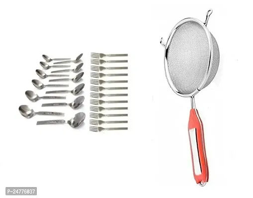 12 Pcs Ss Spoon - Fork 12 Pcs - Soup_Stainless Steel_Cooking Spoons Pack Of 2