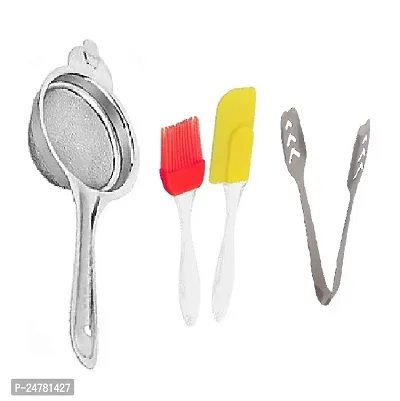 Tea-M Spatula Set-Momo Tong_Stainless Steel_Strainers And Sieves Pack Of 3